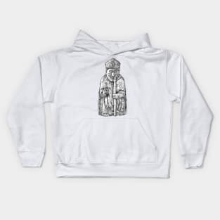 Sacred Moves: The Lewis Chessmen Bishop Design Kids Hoodie